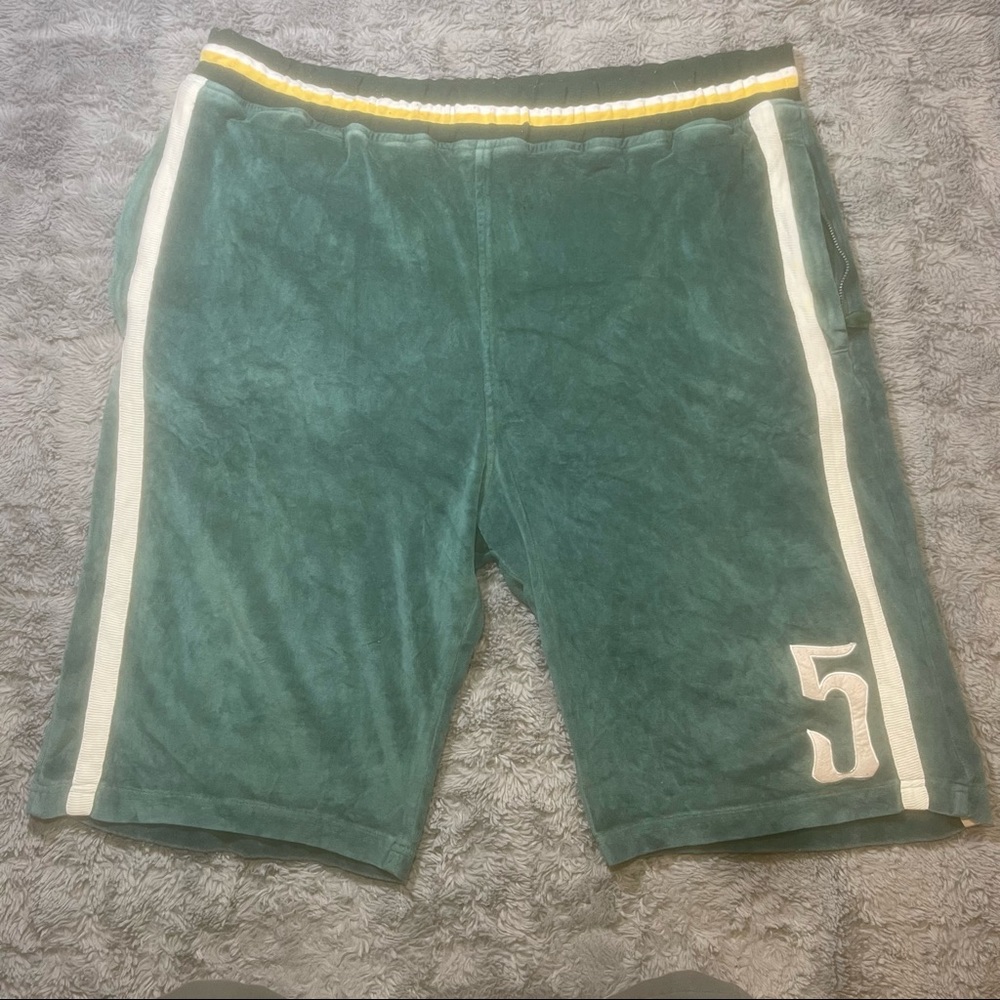 Vtg Fubu Athletic Men’s Velour Shorts Green sz: 3XL